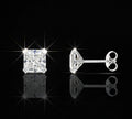 Orecchini punto luce zircone oro bianco 18kt