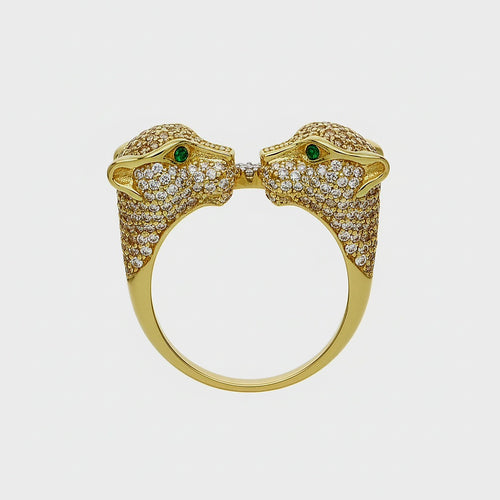 Anello donna pantera oro 18kt