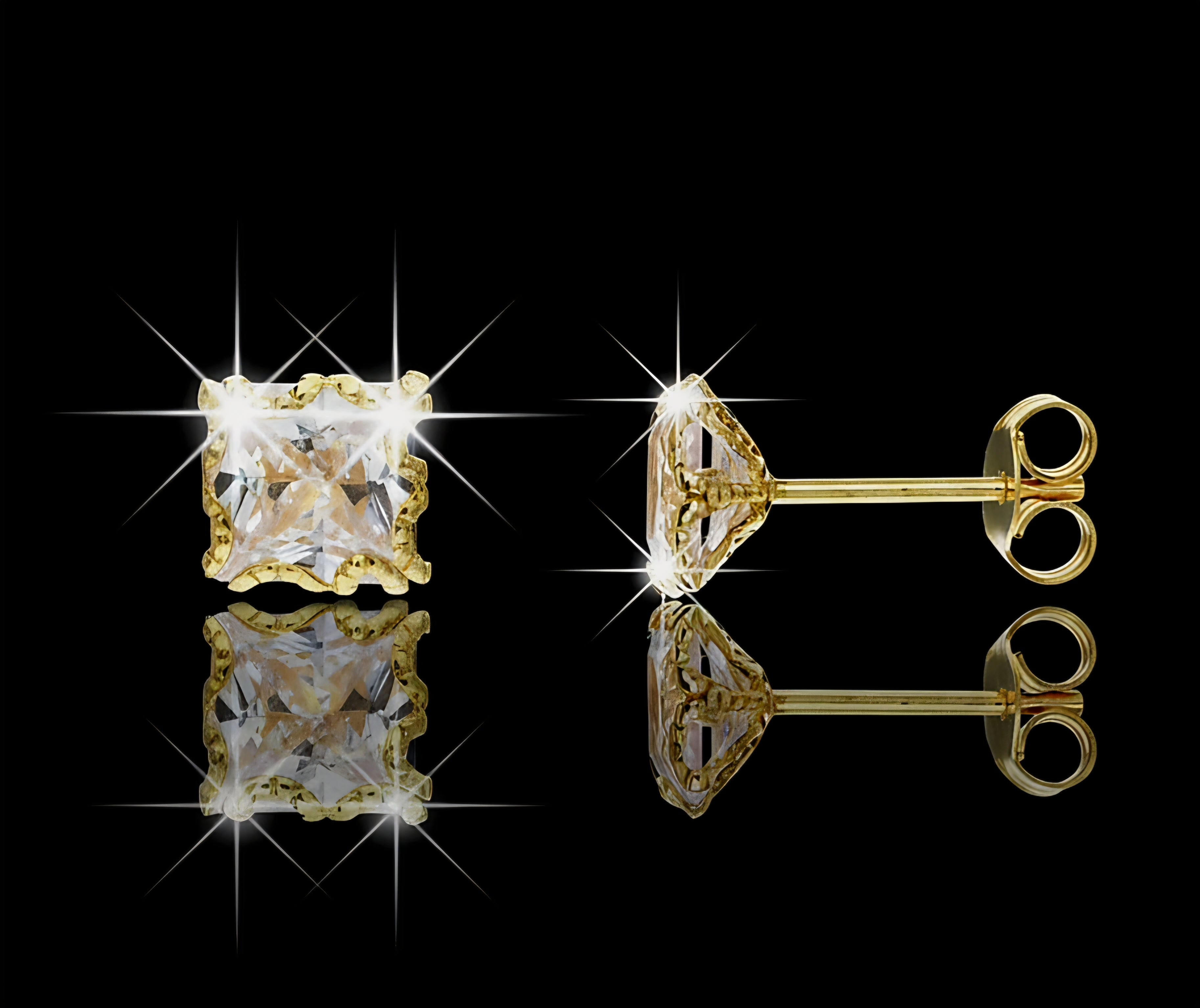 Orecchini punto luce zircone oro 18kt