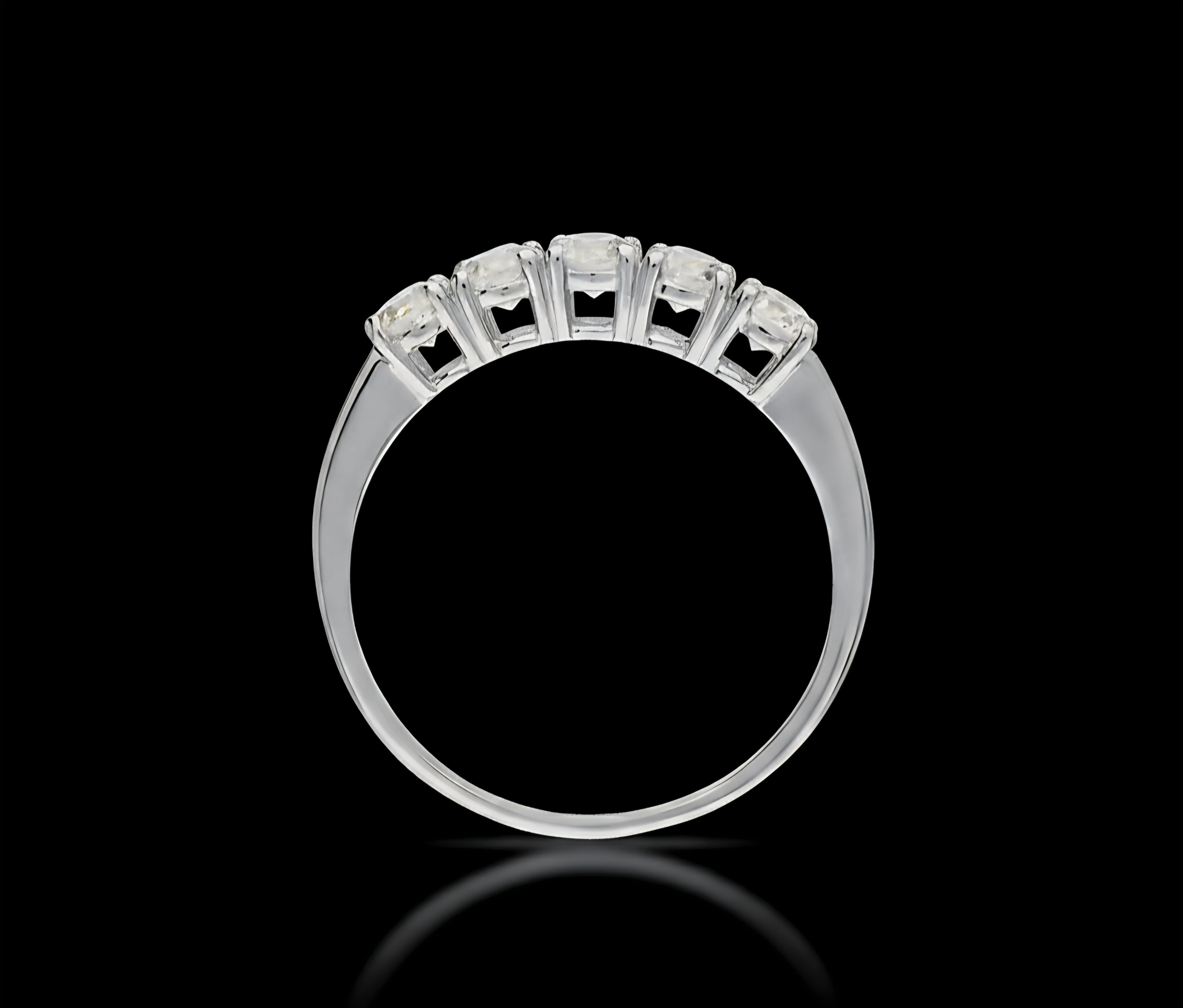 Veretta a 5 zirconi oro bianco 18kt