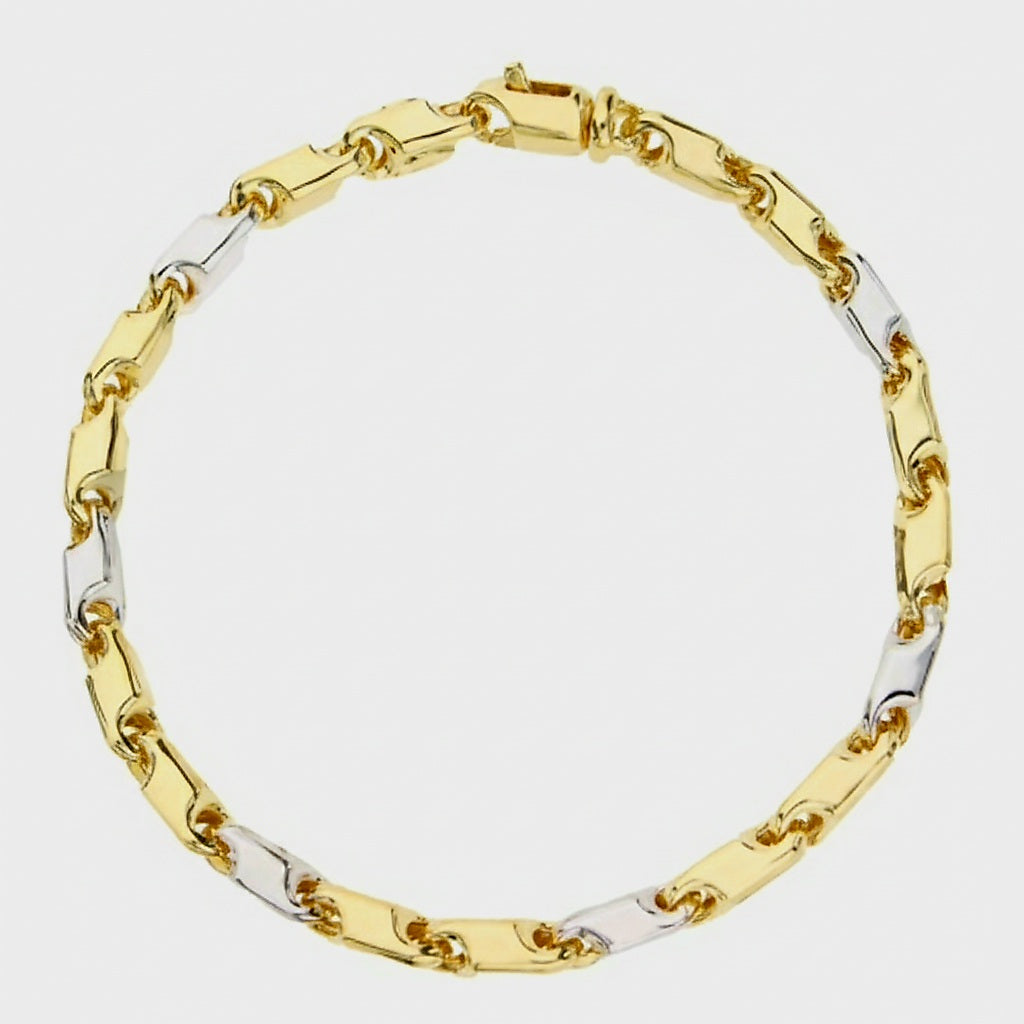 Bracciale uomo bicolore oro 18kt