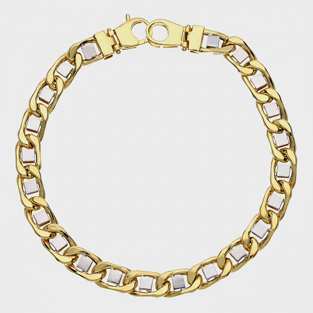 Bracciale uomo bicolore oro 18kt