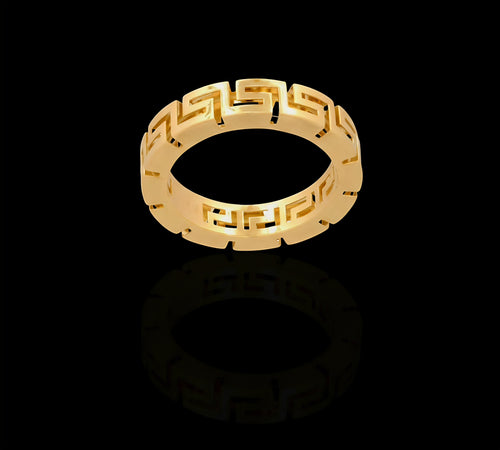 Anello donna con la greca oro 18kt